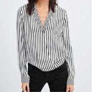 Zara Striped Wrap Style Top